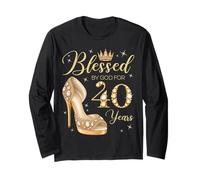 Blessed By God for 40 Years Old 40th Birthday Woman Queen Long Sleeve T-Shirt
