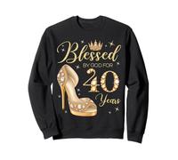 Blessed By God For 40 Years Old 40th Birthday Woman Queen Sweatshirt