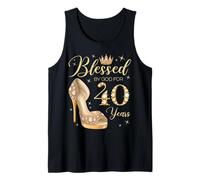 Blessed By God for 40 Years Old 40th Birthday Woman Queen Tank Top