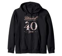 Blessed By God For 40 Years Old 40th Birthday Woman Queen Zip Hoodie
