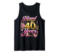 Blessed by God for 40 Years Old Women 40th Birthday Queen Tank Top
