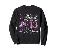 Blessed by God for 43 Years Old Women 43rd Birthday Queen Sweatshirt