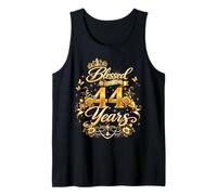 Blessed by God for 44 Years Old Women 44th Birthday Queen Tank Top