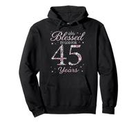 Blessed by God for 45 Years Old 45th Birthday Party Queen Pullover Hoodie