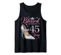 Blessed By God for 45 Years Old 45th Birthday Party Queens Tank Top