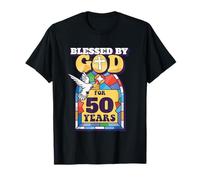 Blessed By God For 50 Years 50th Birthday Religious Theme T-Shirt