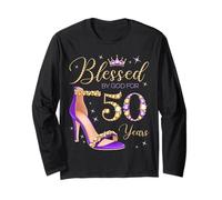 Blessed by God for 50 Years Old 50th Birthday Party Queens Long Sleeve T-Shirt