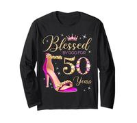 Blessed by God for 50 Years Old 50th Birthday Party Queens Long Sleeve T-Shirt