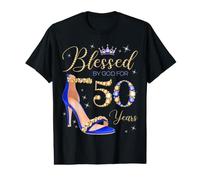 Blessed by God for 50 Years Old 50th Birthday Party Queens Value Graphic T-Shirt