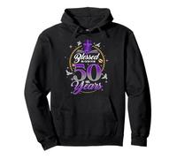 Blessed by God for 50 Years Old Women 50th Birthday Queen Pullover Hoodie