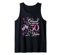 Blessed by God for 50 Years Old Women 50th Birthday Queen Tank Top