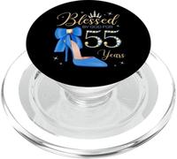 Blessed By God For 55 Years Old 55th Birthday Party Queen PopSockets PopGrip for MagSafe