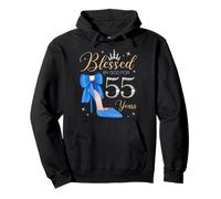 Blessed By God For 55 Years Old 55th Birthday Party Queen Pullover Hoodie