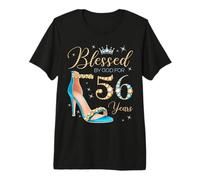Blessed by God for 56 Years Old 56th Birthday Party Queens Premium T-Shirt