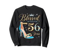 Blessed by God for 56 Years Old 56th Birthday Party Queens Sweatshirt