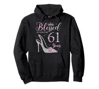 Blessed by God for 61 Years Old 61st Birthday Party Queen Pullover Hoodie