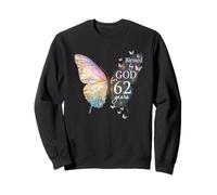 Blessed By God For 62 Years Old Butterfly Art 62nd Birthday Sweatshirt