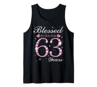 Blessed By God for 63 Years Old 63rd Birthday Party B-Day Tank Top