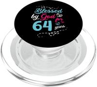 Blessed By God For 64 Years 64th Birthday Party Celebration PopSockets PopGrip for MagSafe