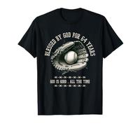 Blessed by God for 64 Years Old Baseball 64th Birthday Gifts T-Shirt