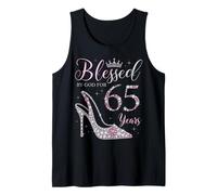 Blessed by God for 65 Years Old 65th Birthday Party Queen Tank Top