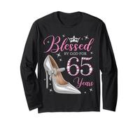 Blessed By God for 65 Years Old 65th Birthday Party Queens Long Sleeve T-Shirt