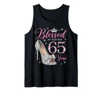 Blessed By God for 65 Years Old 65th Birthday Party Queens Tank Top