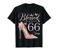 Blessed By God for 66 Years Old 66th Birthday Party Queen Value Graphic T-Shirt, Men, Black, M