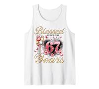 Blessed by God for 67 Years Old Women 67th Birthday Queen Tank Top