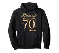 Blessed by God for 70 Years Old Woman 70th Birthday Pullover Hoodie