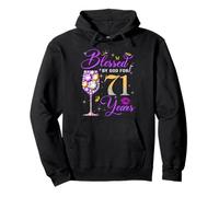Blessed by God for 71 Years Old Women 71st Birthday Queen Pullover Hoodie