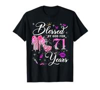 Blessed by God for 71 Years Old Women 71st Birthday Queen T-Shirt