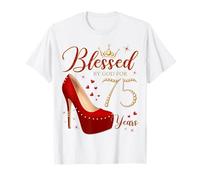 Blessed By God for 75 Years Old 75th Birthday Party T-Shirt