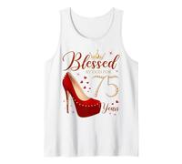 Blessed By God for 75 Years Old 75th Birthday Party Tank Top