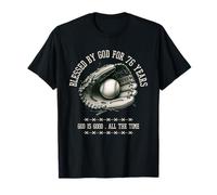 Blessed by God for 76 Years Old Baseball 76th Birthday Gifts T-Shirt