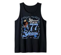 Blessed by God for 77 Years Old Women 77th Birthday Queen Tank Top