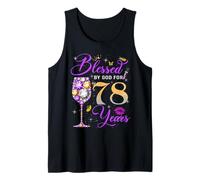Blessed by God for 78 Years Old Women 78th Birthday Queen Tank Top