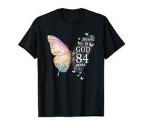 Blessed By God For 84 Years Old Butterfly Art 84th Birthday T-Shirt