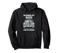 Blessed By God For 84 Years Old Vintage Car 84th Birthday Pullover Hoodie