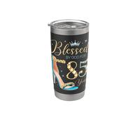 Blessed by God for 85 Years Old 85th Birthday Party Queens Stainless Steel Insulated Tumbler