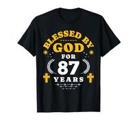 Blessed By God for 87 Years Vintage Christian 87th Birthday T-Shirt