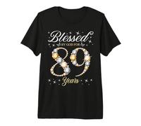 Blessed by God for 89 Years Old 89th Birthday Party Premium T-Shirt