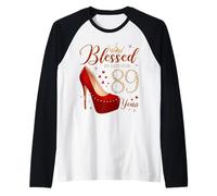 Blessed By God for 89 Years Old 89th Birthday Party Raglan Baseball Tee