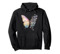 Blessed By God For 89 Years Old Butterfly Art 89th Birthday Pullover Hoodie