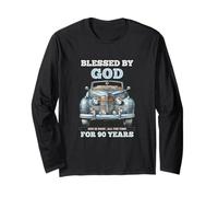 Blessed by God for 90 Years Old Vintage Car 90th Birthday Long Sleeve T-Shirt