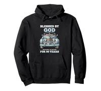 Blessed By God For 90 Years Old Vintage Car 90th Birthday Pullover Hoodie