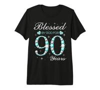Blessed By God for 90 Years Old Woman 90th Birthday Premium T-Shirt