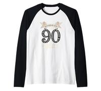 Blessed by God for 90 Years Religious Themed 90th Birthday Raglan Baseball Tee