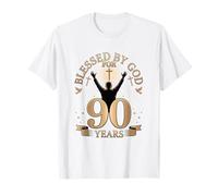 Blessed by God for 90 Years Religious Themed 90th Birthday T-Shirt