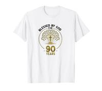 Blessed by God for 90 Years Religious Themed 90th Birthday T-Shirt